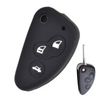 shangdjh Fit For Alfa Romeo 147 156 166 Gt Jtd Ts Shell Styling Holder Protector 3 Button Silicone Remote Flip Key Cover Case Fob