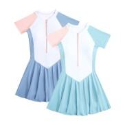 Đồ bơi ngắn tay cho bé gái 3 mảnh rắn bộ đồ tắm 6 đến 18y upf50 + trẻ em