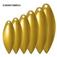 【hot】◎▬ 50pcs COUNTBASS Size 1-6 Gold Plated Willow Spinner Blades Finish bait Fishing Lures Tackle