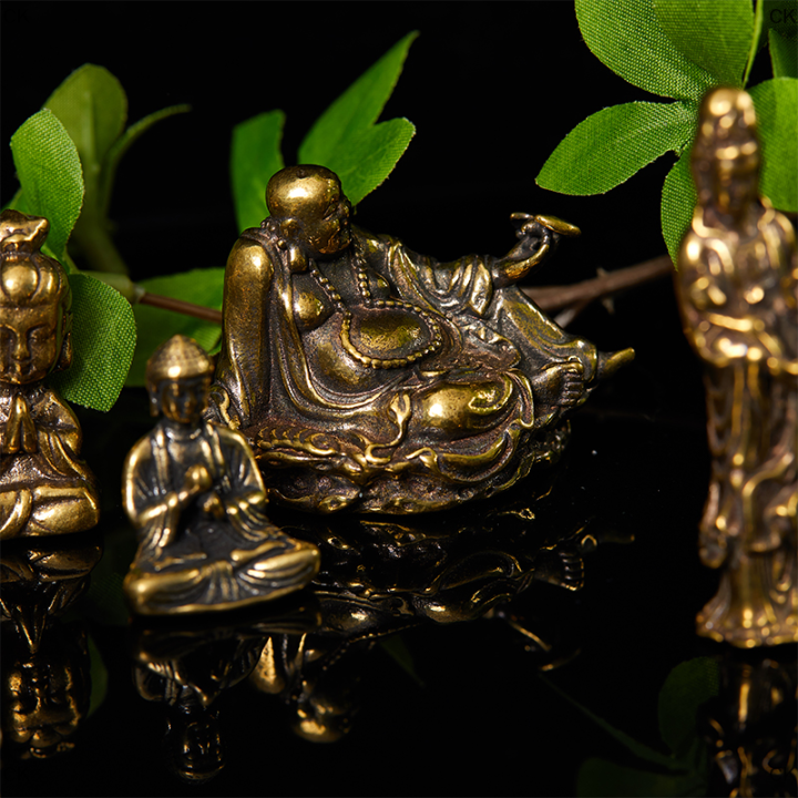 ck-1pc-brass-guanyin-buddha-figurine-โต๊ะทำงานตกแต่งมินิรูปปั้นตกแต่งครัวเรือน