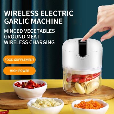 【CC】▥  NEW Electric Garlic Masher Function Meat Grinder Machine Vegetable Usb Charger