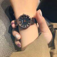 Retro style thin belt Roman numeral dial watch for female high school students Korean version simple forest style high-end quartz watch