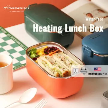 Plug-in 304 Stainless Steel Heated Lunch Box Portable Water-free