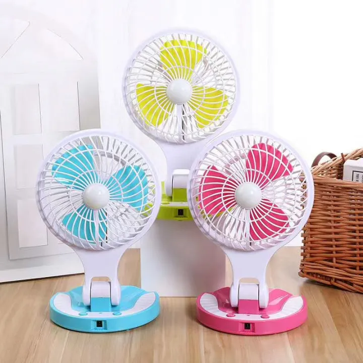 JBox# HT-5580 Rechargeable Mini Electric Fan With Portable LED Light ...