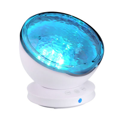 Ocean Wave Projector Led Night Light Aid Sleeping Romantic Soothing Water Wave USB LED Light Lamp Projector Music Player For Kid