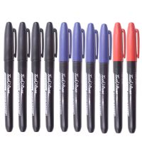 10Pcs/Set Permanent Art Marker Pen Fine Point Waterproof Thin Nib Crude Nib Black Blue Red 1.5mm Use For Glass Leather Wood