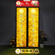 Đèn Bàn Thờ Hoa Sen Câu Đối In Tranh Trúc Chỉ Bộ Đôi CHÂN THIỆN MỸ
