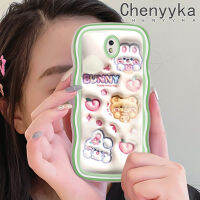 Chenyyyka เคสปลอกสำหรับ Samsung J7โปร J7 2017 J7 2018การ์ตูน3D กระต่ายน่ารักแฟชั่นขอบคลื่นสีสันสดใสเคสโทรศัพท์แบบใสป้องกันเลนส์กล้องนุ่มเคสโปร่งใสเคสซิลิโคนกันกระแทก