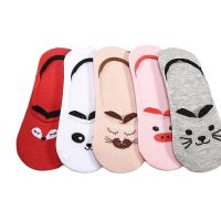 5 Pairs/lot Spring Cotton Ankle Socks For Korea Women 39;s Cartoon Animal Cat Panda Pig Short Socks Female Sokken Slippers Meias