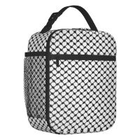 ✠ Palestinian Keffiyeh Pattern Insulated Lunch Bag School Palestine Arabic Hatta Kufiya Portable Thermal Cooler Bento Box Children