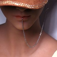 【HOT】❒ Punk Personality Chain Fake Earrings With Chains Piercings Earring Ear Clip Jewelry