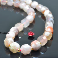 Mamiam Natural Sakura Cherry Blossom Agate Faceted Cylinder Beads 9X10Mm Stone Diy สร้อยข้อมือสร้อยคอเครื่องประดับออกแบบ