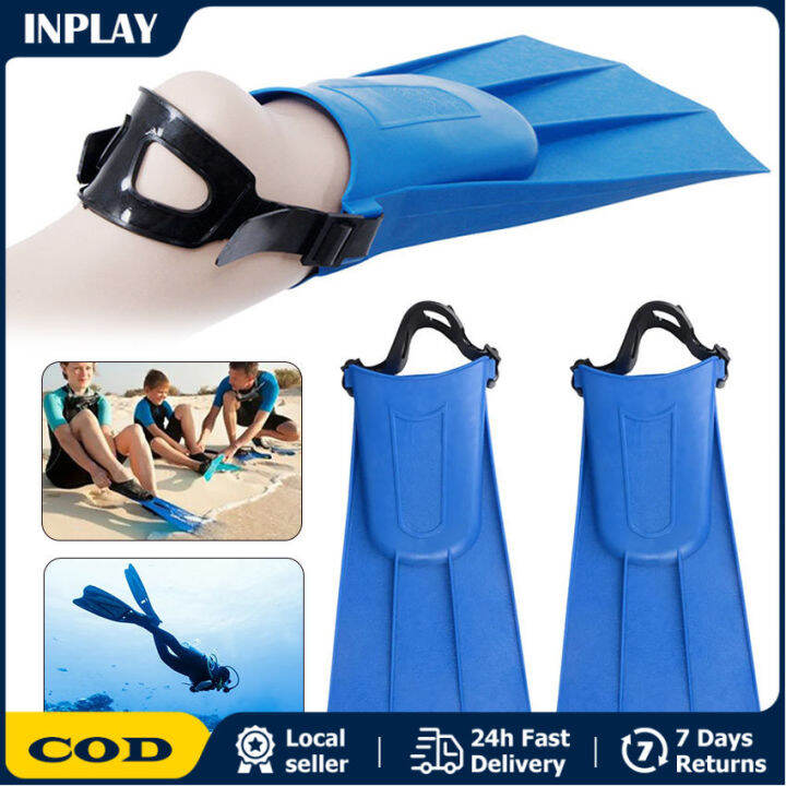 1Pair Short Fins for Freedive Scuba Swimming Training Full Foot Pocket
