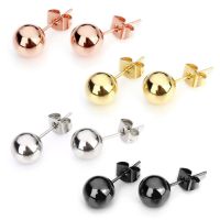 10pcs/Lot 2 3 4 5 6 8mm Stainless Steel Ball Earring Post Stud Earrings Ear Jewelry Accessories With Earring Plug DIY Earring DIY accessories and othe