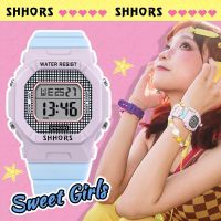 Internet celebrity new dopamine matching sweet plaid college style boudoir honey temperament waterproof square electronic watch