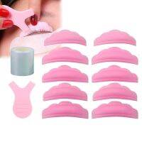 ❣☍ 5Pairs Silicone Eyelash Perming Pad Colorful Eye Lashes Rods Shield Lifting 3D Eyelash Curler with Y Brush Preservative Film