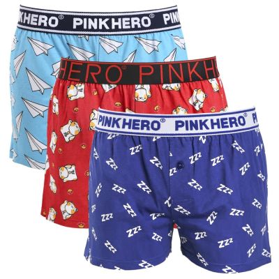 Pink Heroes Cotton Underwear High Quality Men Boxer Shorts Casual Sleep Underpants Fashion Printed Comfortable Homewear Panties