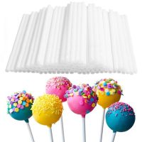 100Pcs Plastic Lollipop Stick Safe White Cake Topper Pop Sucker Sticks for Chocolate Sugar Candy Lollypop DIY Mold Decoration