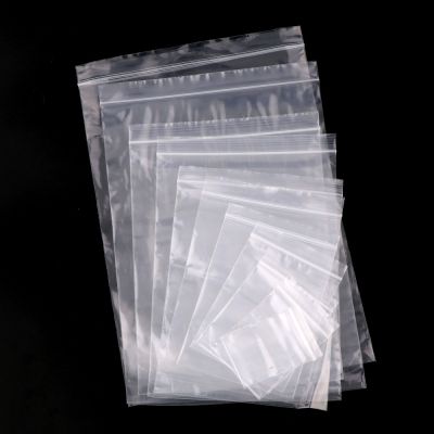Heavy-Duty Various 10 Wire 20 Size Jewelry Ziplock Zip Zipped Lock Reclosable Plastic Poly Clear Storage Bags For Food Package