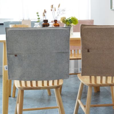 [COD] Table chair simple modern fabric linen backrest dustproof can be