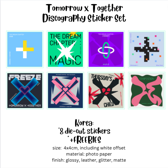 Tomorrow x together discography sticker set magnet set album with