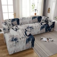 ✹№ Butterfly Pattern Sofa Cover Decoration Home Colored Flowers Big Sofas Home Cushion Cover Sofa Covers for Living Room