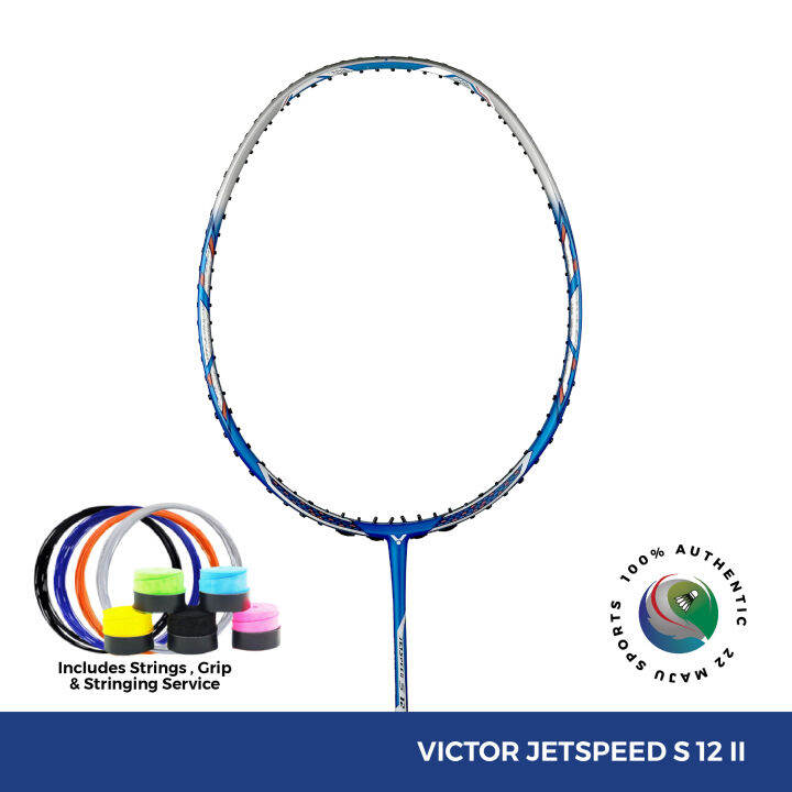 VICTOR JETSPEED S12 II BADMINTON RACKET ( FOC STRING + GRIP +STRINGING ...