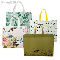 1PCS Reusable Shopping Bag Butterfly Printing Waterproof Non-woven Fabric Storage Luggage Travel Bag Women Shopping Trolley