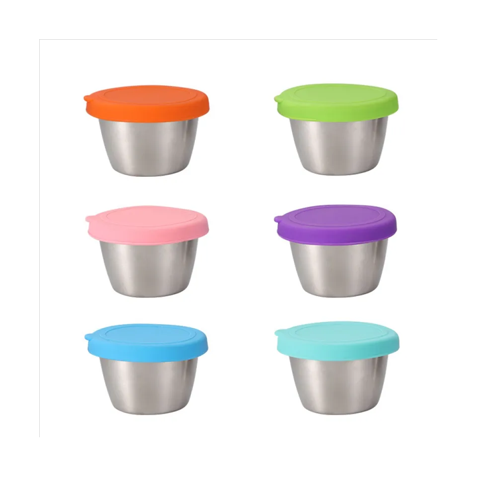 6 Pieces Stainless Steel Mixing Bowls 70Ml Diameter Metal Nesting Bowls  Better Breader Shaker Bowl with Colorful Airtight Lids Non-Slip Bottoms