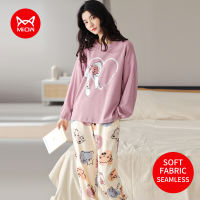 MIIOW การ์ตูนสัตว์สบายแขนยาวกางเกงฤดูใบไม้ร่วงและฤดูหนาว Loungewear ชุดนอนสตรี Homewear Suit