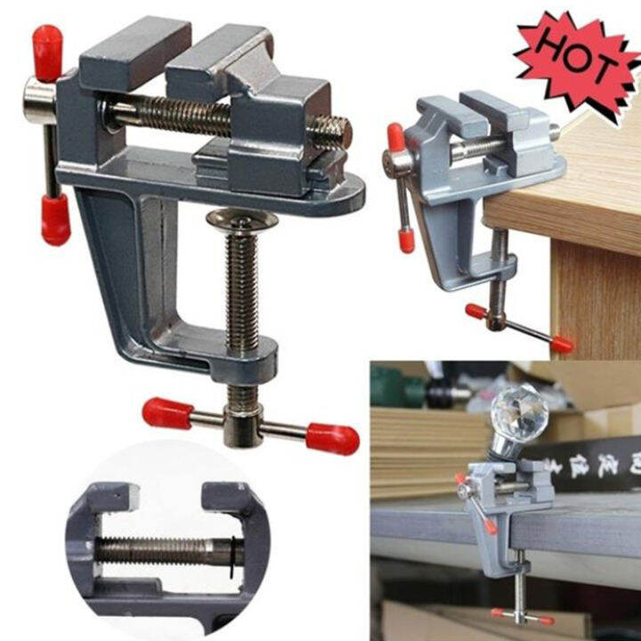 yizhuoliang-อลูมิเนียมยึดโต๊ะแหนบ-vintage-bench-vise-คีม-mini-clamp-diy-tool