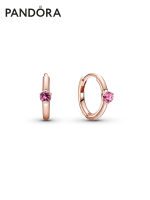 ต่างหูผู้หญิงแพนดอร่าสีโรสโกลด์ Pandoraˉ Rose Gold Earrings Pandoraˉ Rose Pink Solitaire Earrings 289304C03 Light Luxury Fashion Girl Heart