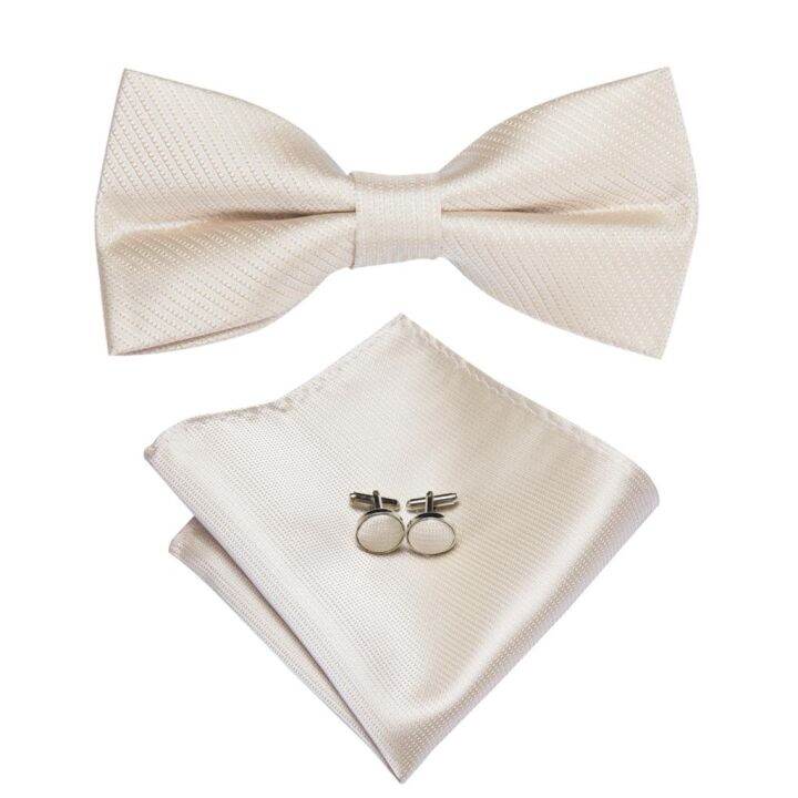 hi-tie-100-silk-beige-plain-mens-bow-tie-woven-adult-bowtie-hankerchief-cufflinks-set-wedding-business-butterfly-cravat-bowknot