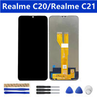 100% LCD ทดสอบแล้วสำหรับ หน้าจอสัมผัสRealme C20 Realme C21จอแสดงผล LCD แบบสัมผัสหน้าจอดิจิไทเซอร์ประกอบเต็มตัวเครื่องส่วนที่เอาออกได้6.5นิ้ว