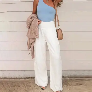 SELONE Linen Pants for Women High Waist Beach Drawstring With Pockets Plus  Size Baggy Elastic Waist Casual Long Pant Fashion Solid Loose Pants for  Everyday Wear Running Work Gray XXL - Walmart.com