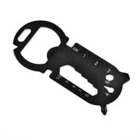 Multifunctional EDC Tool Card with Corkscrew Stainless Steel Bottle Opener Outdoor DIY Tools Mini Tool Card for Camping