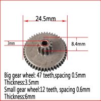 5ชิ้นเกียร์โลหะ0.6 /12ฟันเกียร์0.5/47ปั้นเพลาหลุมหลวมเกียร์ฟันด้วยเกียร์ลดคู่