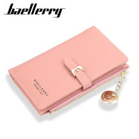 Baellerry Womens New Long Wallet Fashion Zipper Handbag Korean Multi-Card Buckle Card Holder