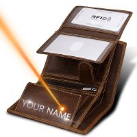 ZZOOI 2020 Free Engraving Name Men Wallets 100% Genuine Leather Men Wallets High Quality Coin Purse Pocket Money Bag For Gift carteira
