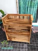 TEAK THAILAND	้ 3 ชั้นเล็ก  ชั้นวางของ ชั้นครัว ชั้นวางหนังสือ กว้าง33ยาว65สูง65 ซม.