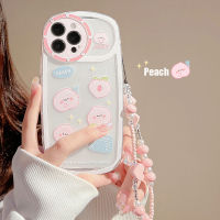 เคสรูปพีชน่ารัก I เคสโทรศัพท์สำหรับโทรศัพท์14 Pro Max iPhone 14 Plus iPhone 13 Pro Max Iphone 13 Mini iPhone 12 Pro Max Iphone 12 Mini 11 Pro Max เคสพร้อมสายคาดเคสโทรศัพท์ซองนุ่มกันกระแทก