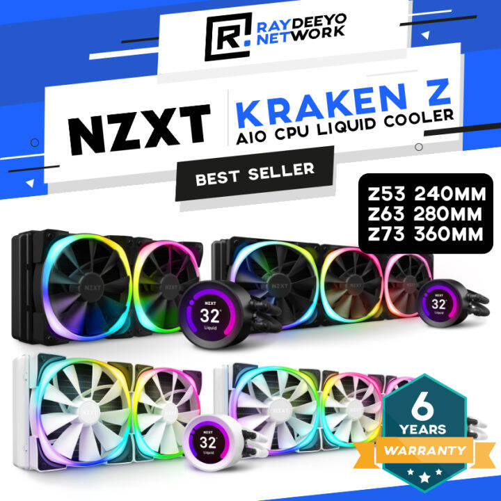 NZXT Kraken Z53 / Kraken Z63 / Kraken Z73 RGB AIO CPU Liquid Cooler ...