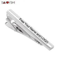 SAVOYSHI Classic Silver Color Tie Clip For Mens Special Business Gift Pin Clasp Tie Bar Fashion Male Jewelry Free Engraving Name Cuff Link