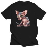 Men Clothing The Sphynx Cat Print Classic T-Shirt Summer Fashion Women Short Sleeve Naughty Clever Kitten Tees Streetwear 4XL 5XL 6XL