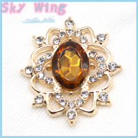 Sky Wing เครื่องประดับเพชรอัลลอยรูปวงรีขนาด27x31มม. เครื่องประดับสำหรับชุดแต่งงานแบบทำมืออุปกรณ์ประดับศีรษะเครื่องประดับอัญมณี