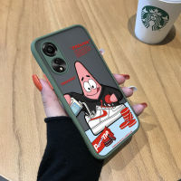 เคสสำหรับ OPPO A78 4G แฟชั่นที่สร้างสรรค์มีน้ำค้างแข็งโปร่งใสขอบเคสนิ่มใส่โทรศัพท์ปลาดาวแพททริกเคสแข็งกันกระแทกคลุมทั้งหมดปกป้องกล้อง