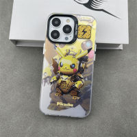 Lightning Machine Pikachu electroplating hot silver Phone Case For iPhone 15 Pro Max 14 ProMax 13 12 12Pro 111 Shockproof Phone soft border hard case Mobile phone protective case