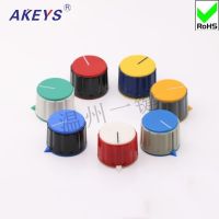 5pcs KN-28-Y-6 potentiometer rubber color knob with nut clamping rotating band Switch knob hat