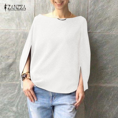 (สินค้ามาใหม่)(จัดส่งฟรี)Fancystyle ZANZEA เสื้อสเวตเตอร์แบบสวมหัวสำหรับเสื้อยืดสีพื้นออฟฟิศแฟชั่นสำหรับผู้หญิง #8