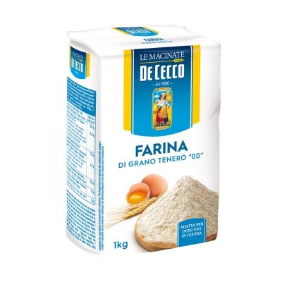 🔖New Arrival🔖 เด เชกโก ฟารีนา เเป้งอเนกประสงค์ ทีโปเบอร์ 00 จากอิตาลี1กก. - De Cecco Farina di Grano T.Tipo 00 TRB Flour from Italy1KG 🔖